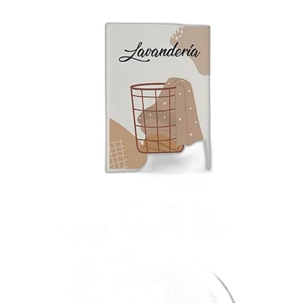 Quadro Para Lavanderia Cesto Roupas 24X18Cm Vidro - Branca