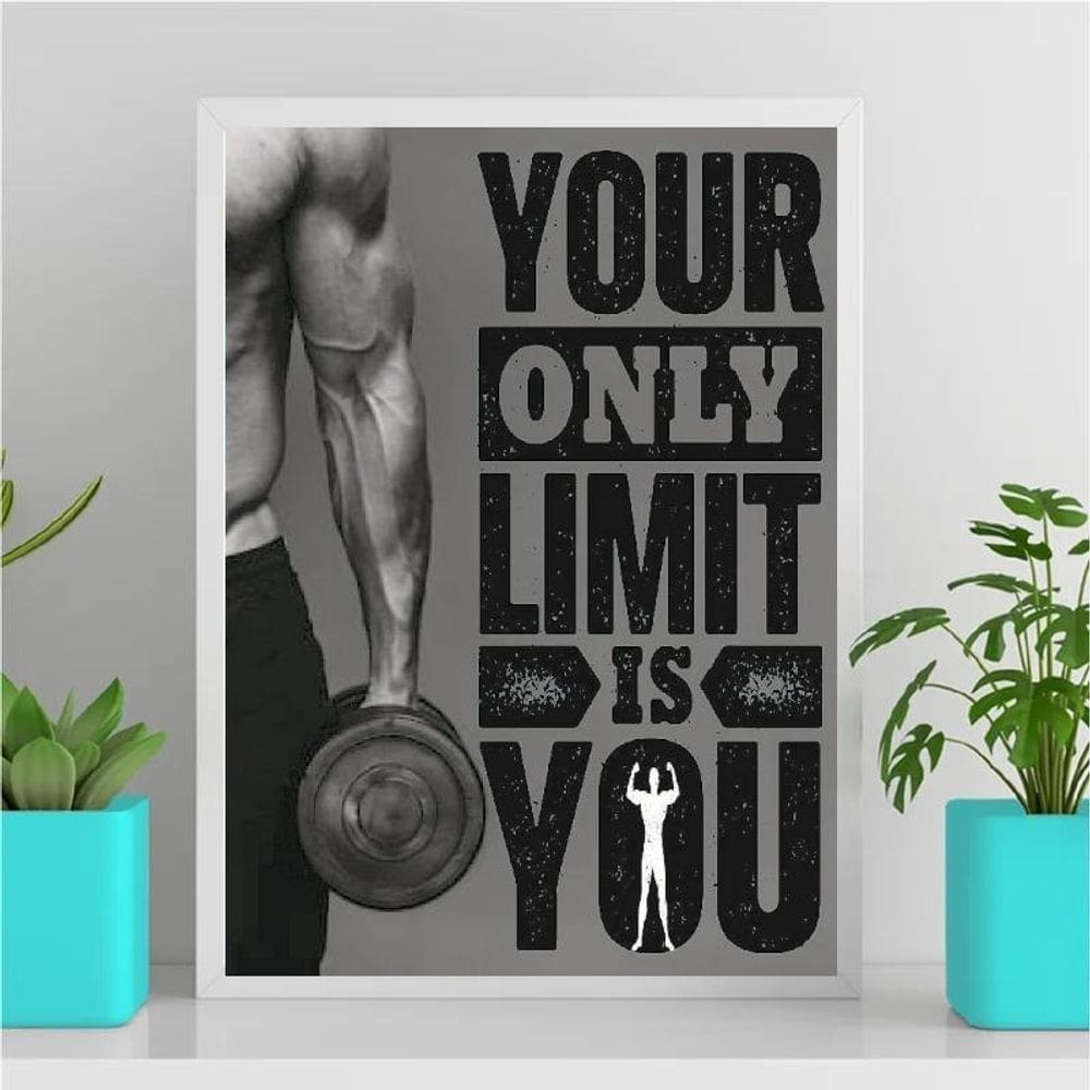 Quadro Your only Limit Is You 45x34cm - Com Vidro Branca