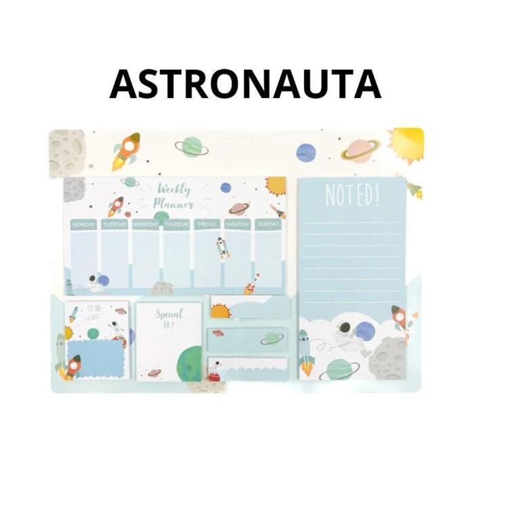 Kit Bloco De Anotações Fofo Com 7 Blocos