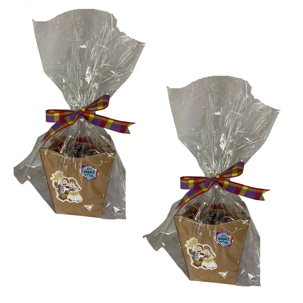 Kit 2 Cestas Cachepot Doces Festa Junina Arraiá P/2 Pessoas