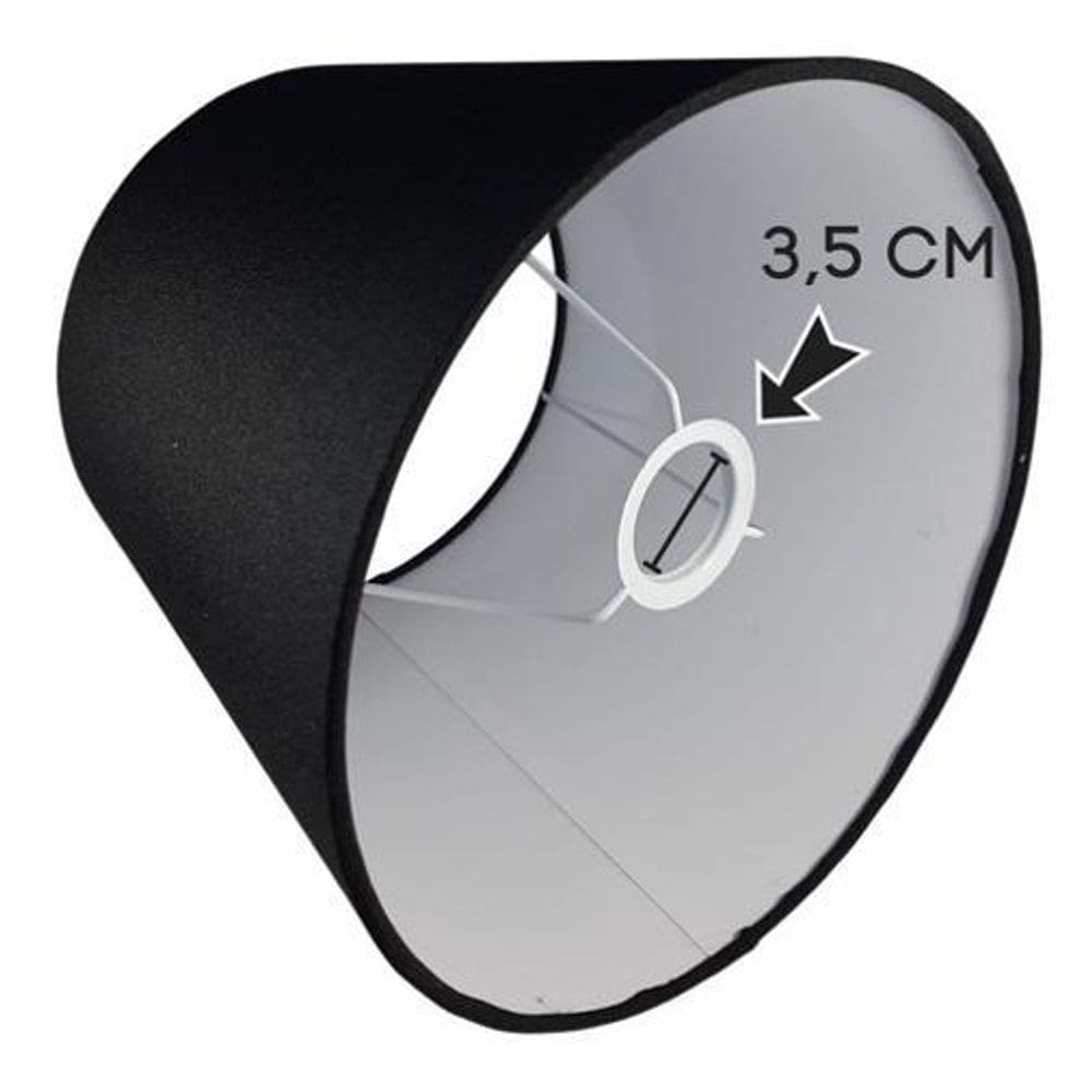 Cúpula De Abajur Luminária Tecido Cônica 15X20X15 - Preto