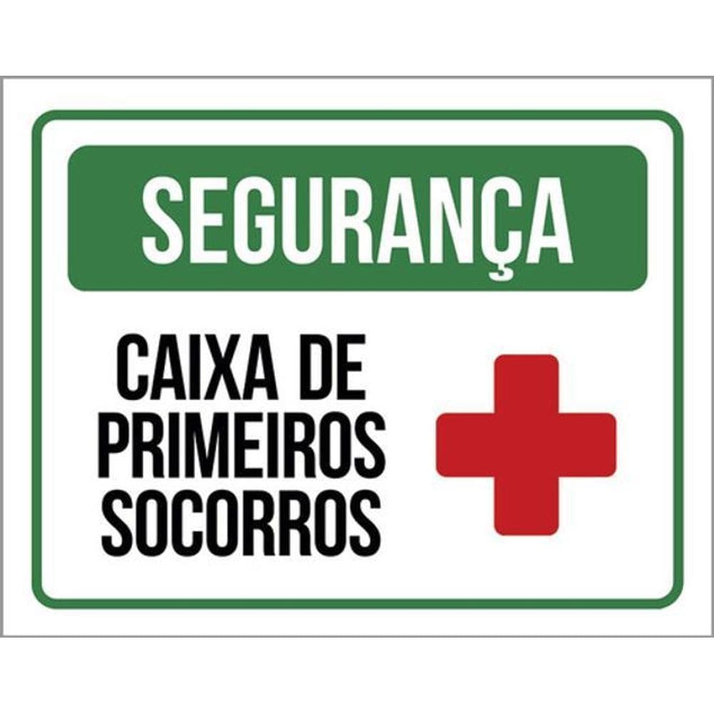 Kit 10 Placas Segurança Caixa Primeiros Socorros Cruz 36X46