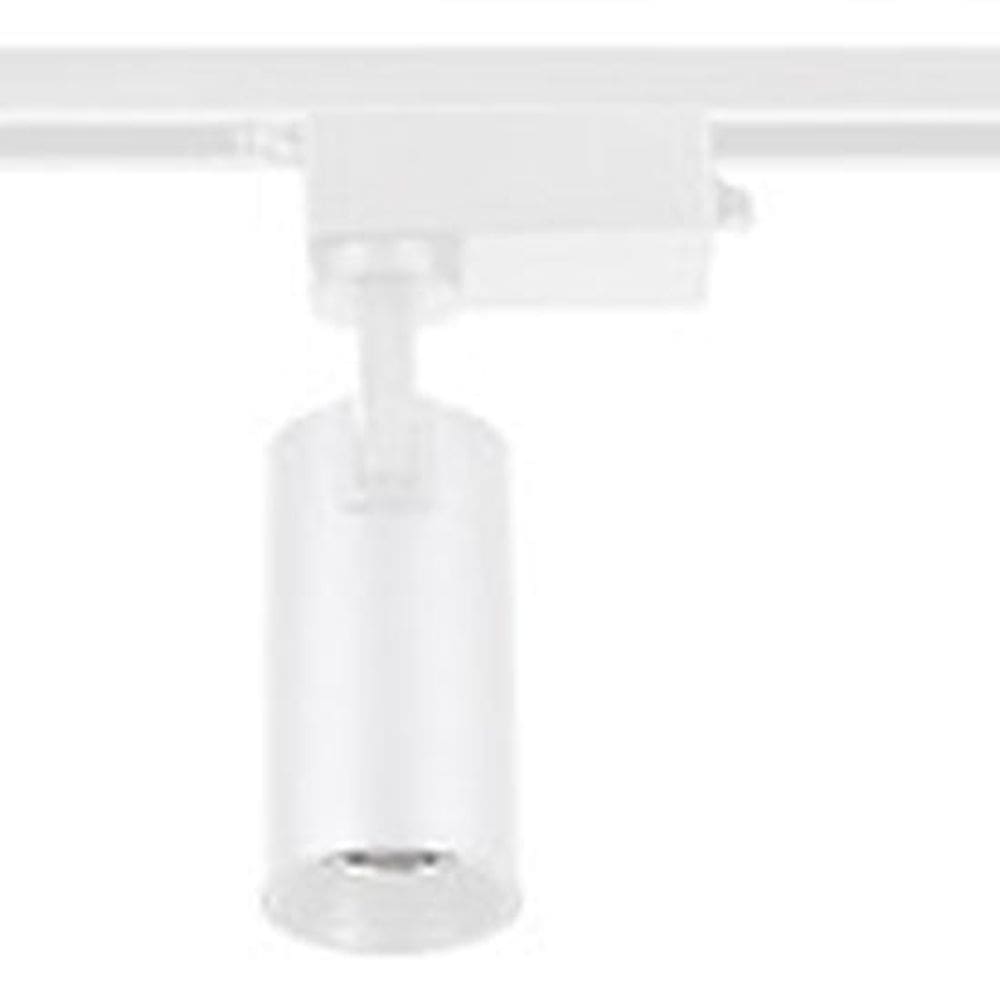 Kit Spot Trilho Branco 3 Lampadas De Led 15W Luz Amarela