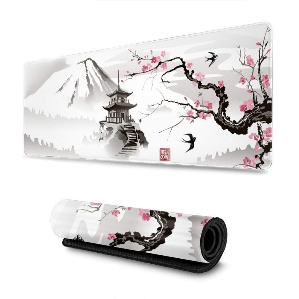 Mouse Pad para jogos XL YISHOW Japanese Cherry Blossom White