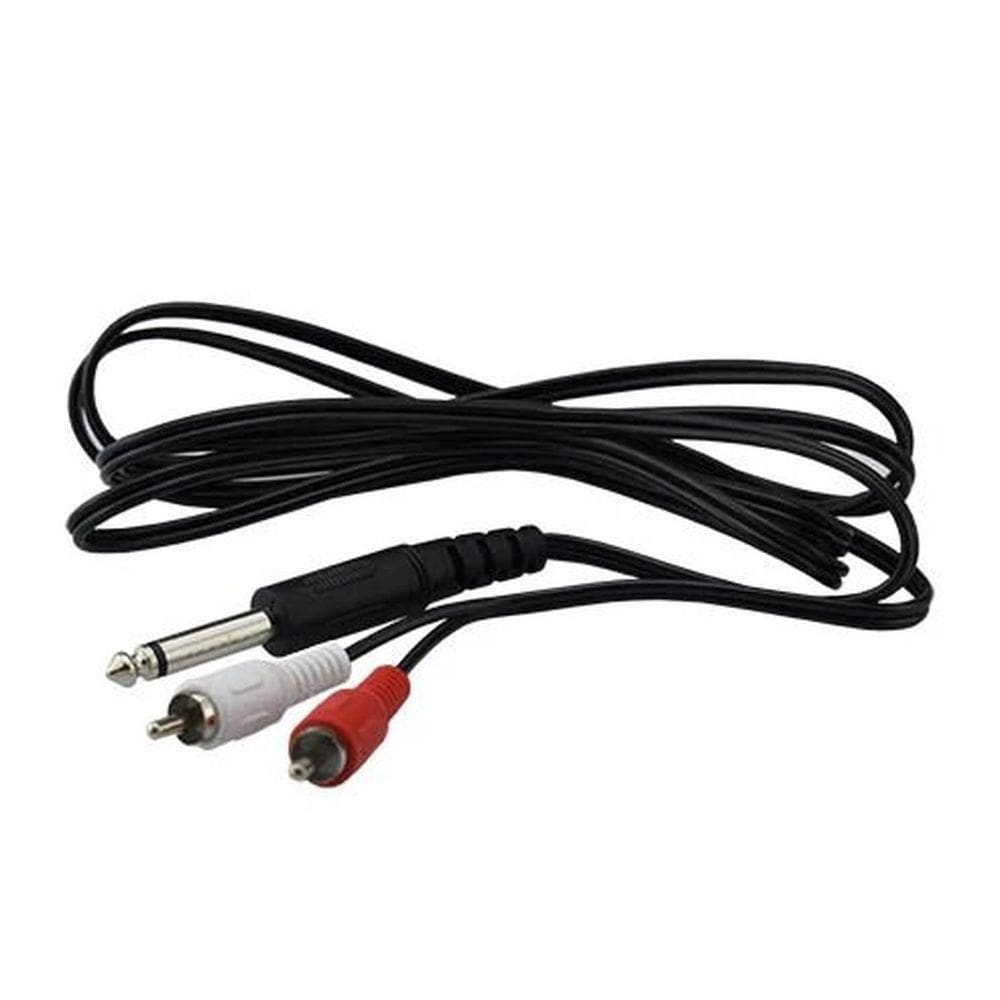 Cabo P10 Macho Mono Para 2 X Plug Rca Macho 1,8m