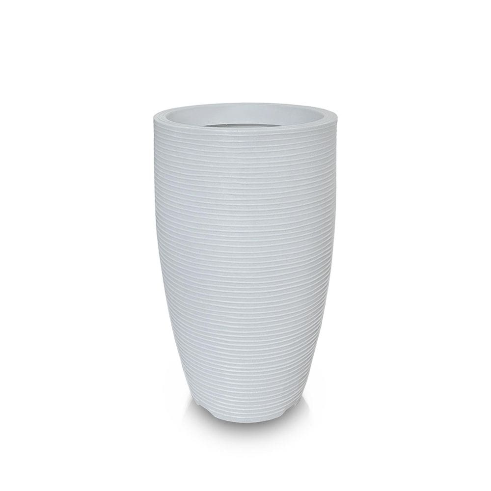 Vaso De Planta 60X38 Redondo Pilão Polietileno Cinza Claro