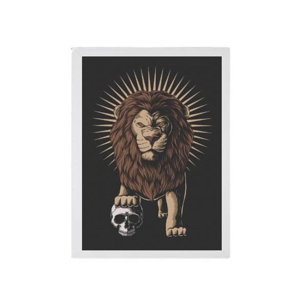 Quadro Decorativo Leão Com Caveira 24X18Cm