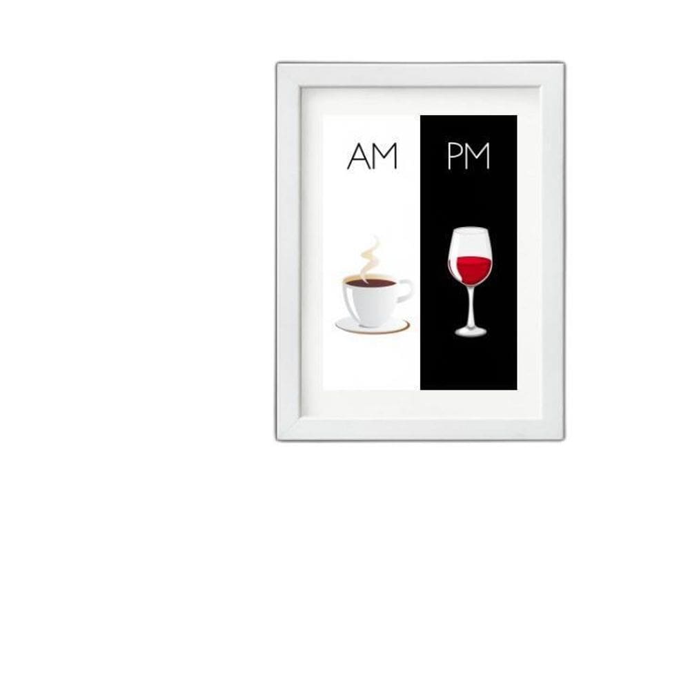 Quadro Café Vinho Am Pm - 60X48Cm