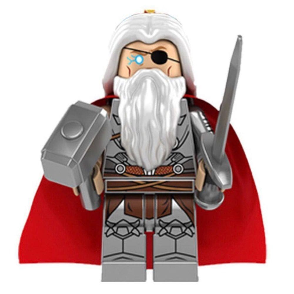 Boneco Blocos De Montar Odin Thor Amor E Trovão