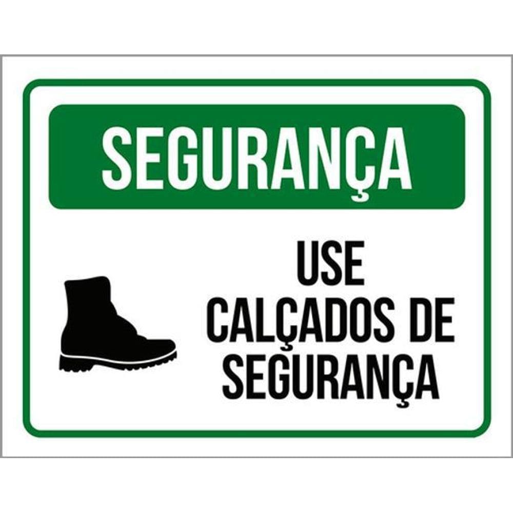 Kit 3 Placas De Segurança - Use Calçados De Segurança