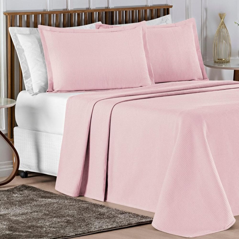 Cama Posta King Lisboa Colcha Luxo 100% Algodão Bordado 3