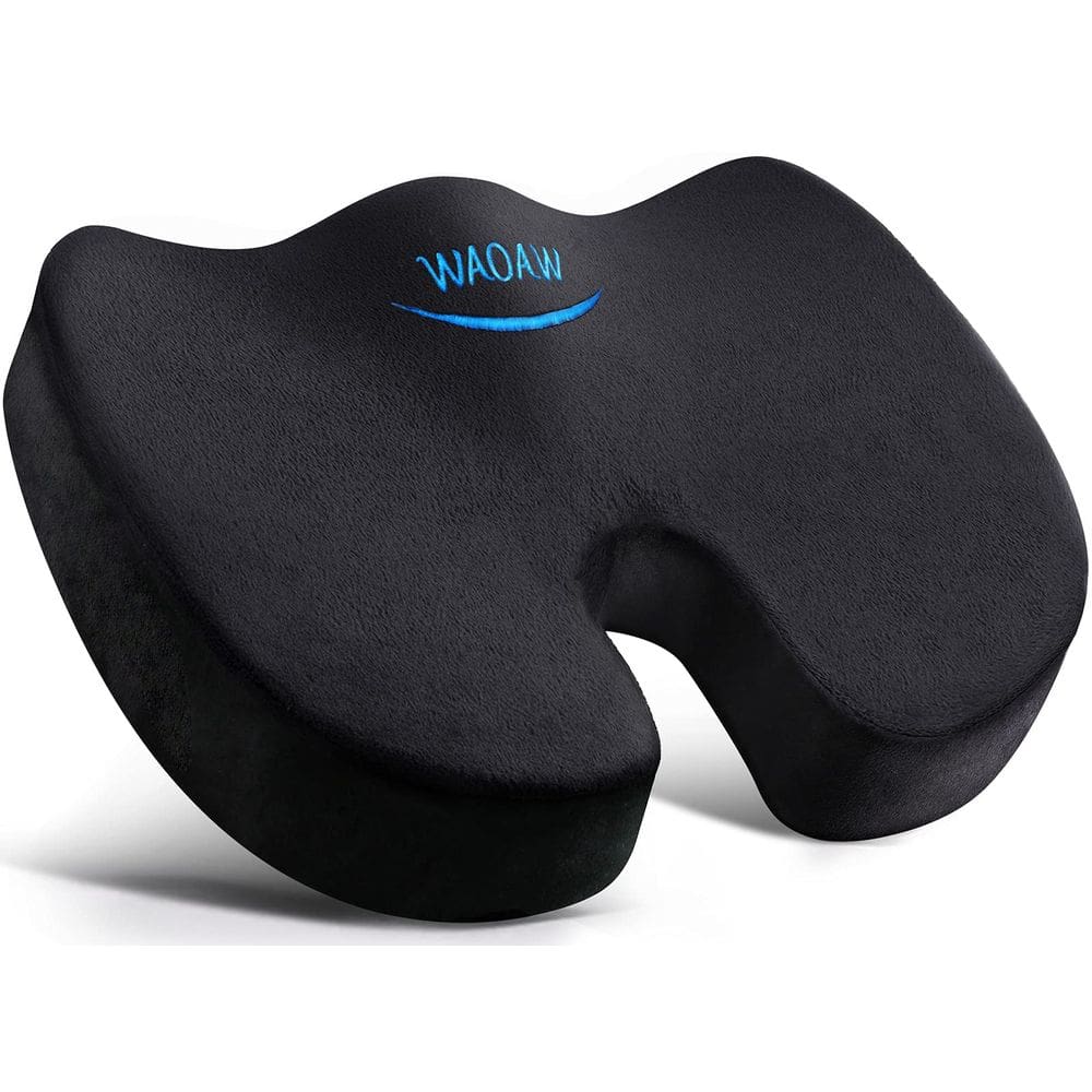 Almofada de assento WAOAW Cadeira de escritório Memory Foam Black