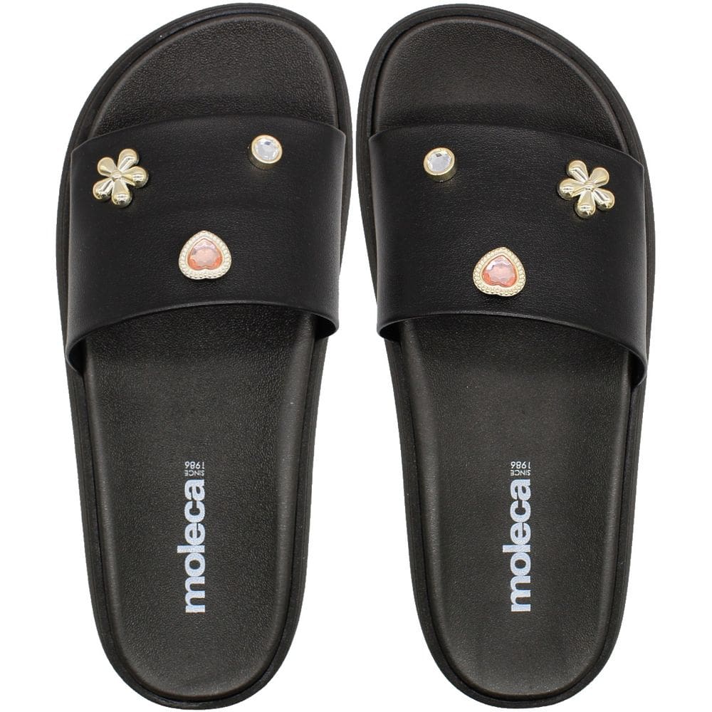 Chinelo Slide Moleca Napa Turim Apliques Feminino