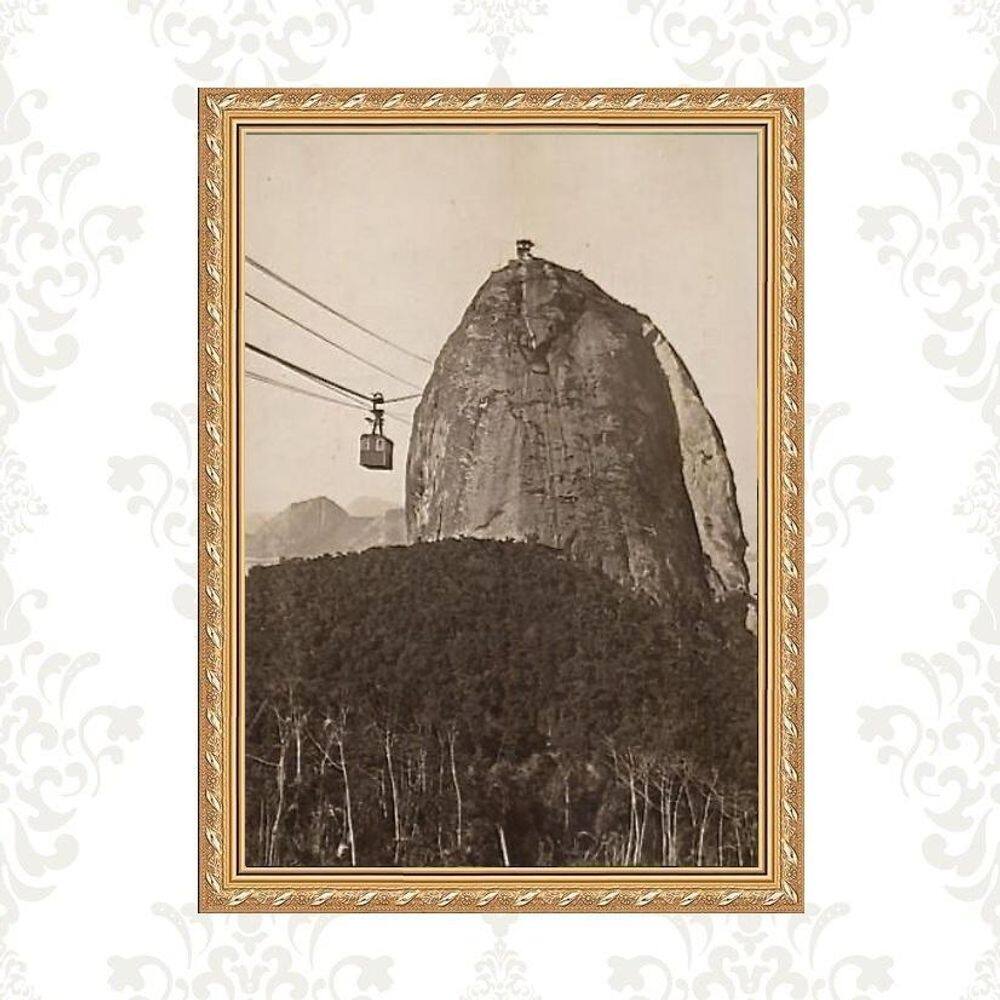 Quadro Moldura Dourada Rio De Janeiro 33X24Cm