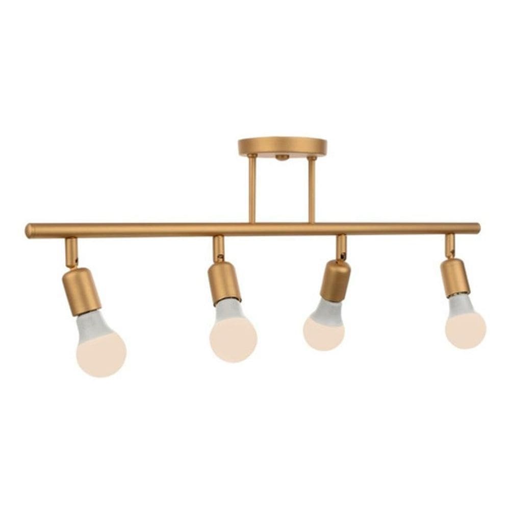 Spot Trilho 4 Lâmpadas Sobrepor Direcionável E-27 Dourado