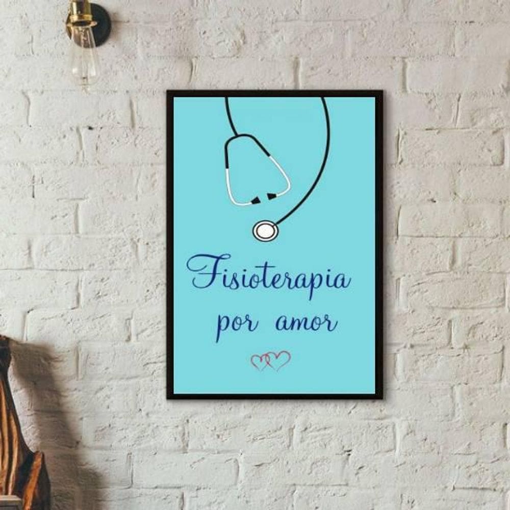 Quadro Decorativo Enfermagem Por Amor 45X34Cm Moldura Preta