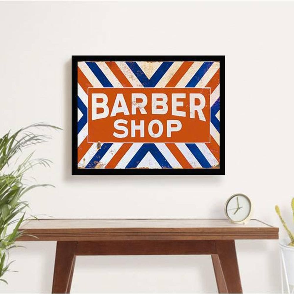 Quadro Decorativo Classic Barber Shop 34x23Cm