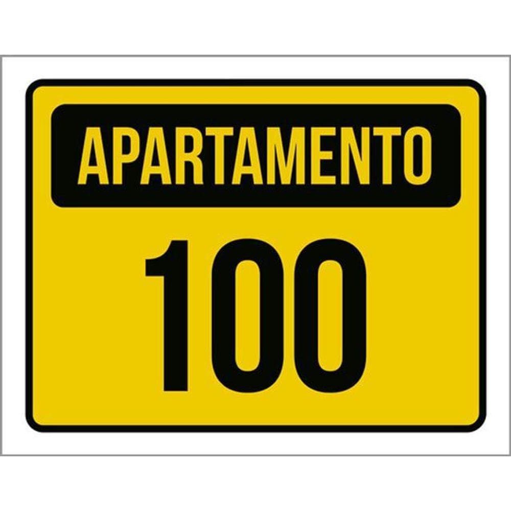 Kit 10 Placas Apartamento 100 Amarela 36X46