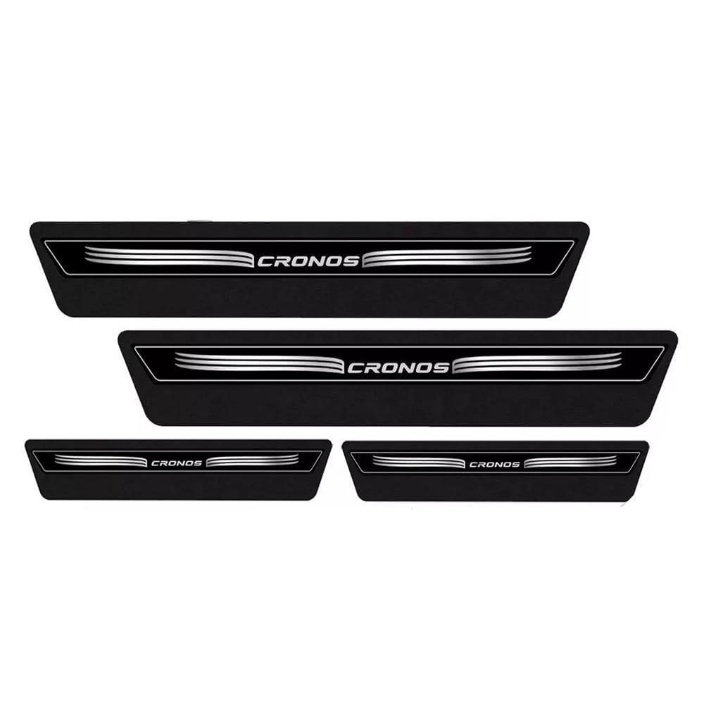 Soleira De Porta Cronos Preto Platinum 8 Peças