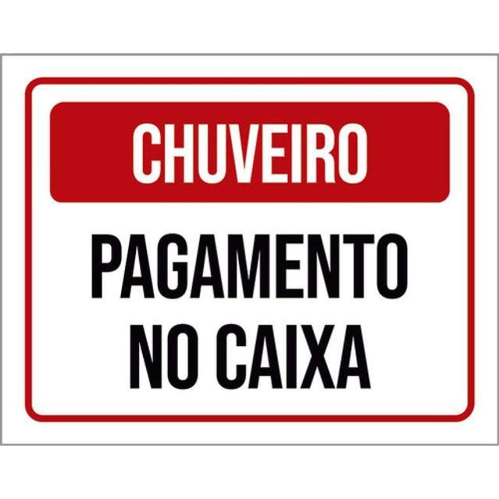 Kit 3 Placas Chuveiro Pagamento No Caixa 36X46