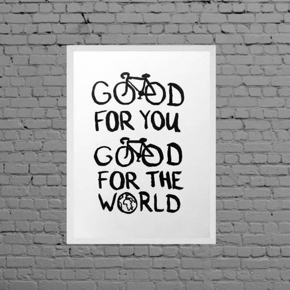 Quadro Bike Good For You And World 24X18Cm