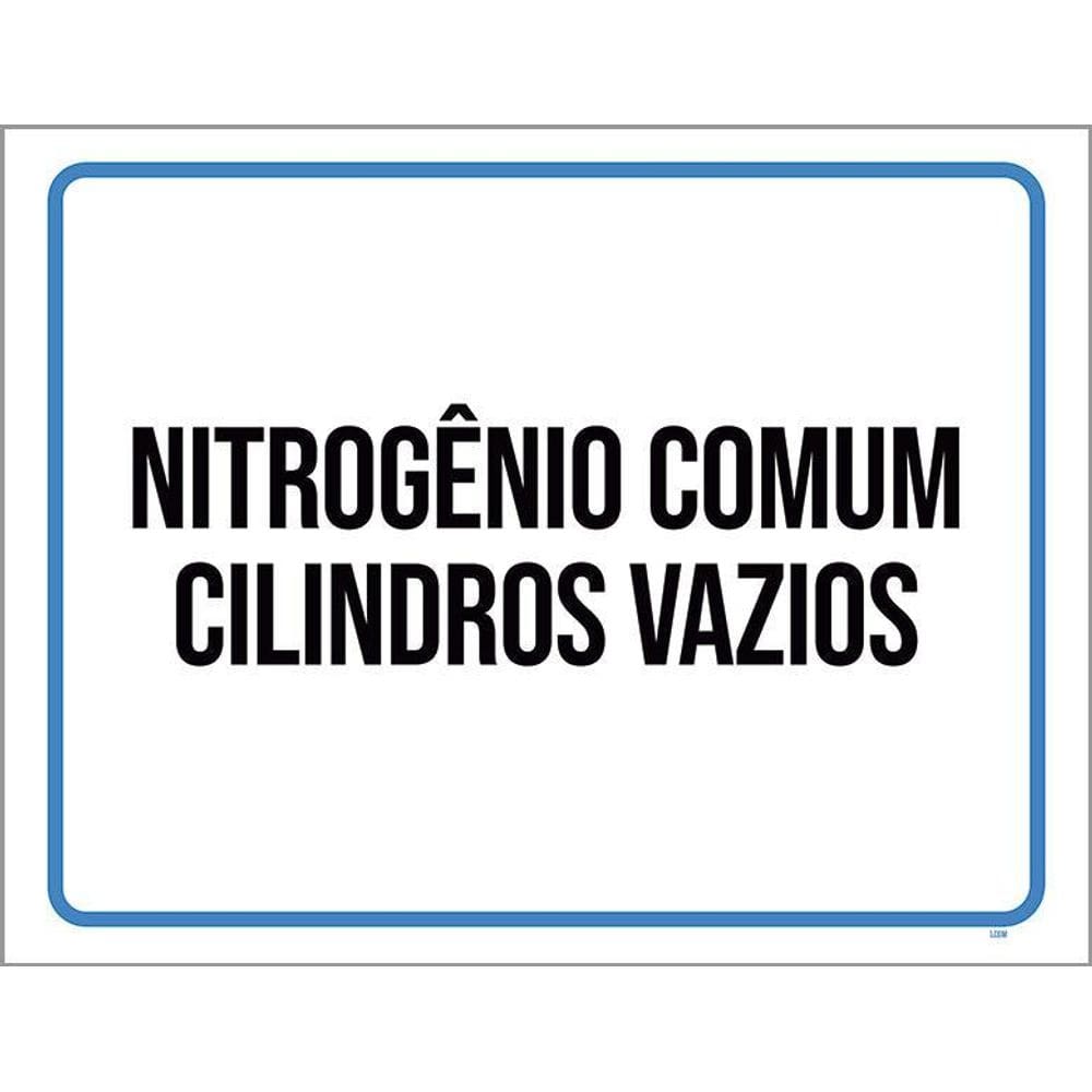 Placa Sinalização - Nitrogênio Comum Cilindros Vazios 36X46