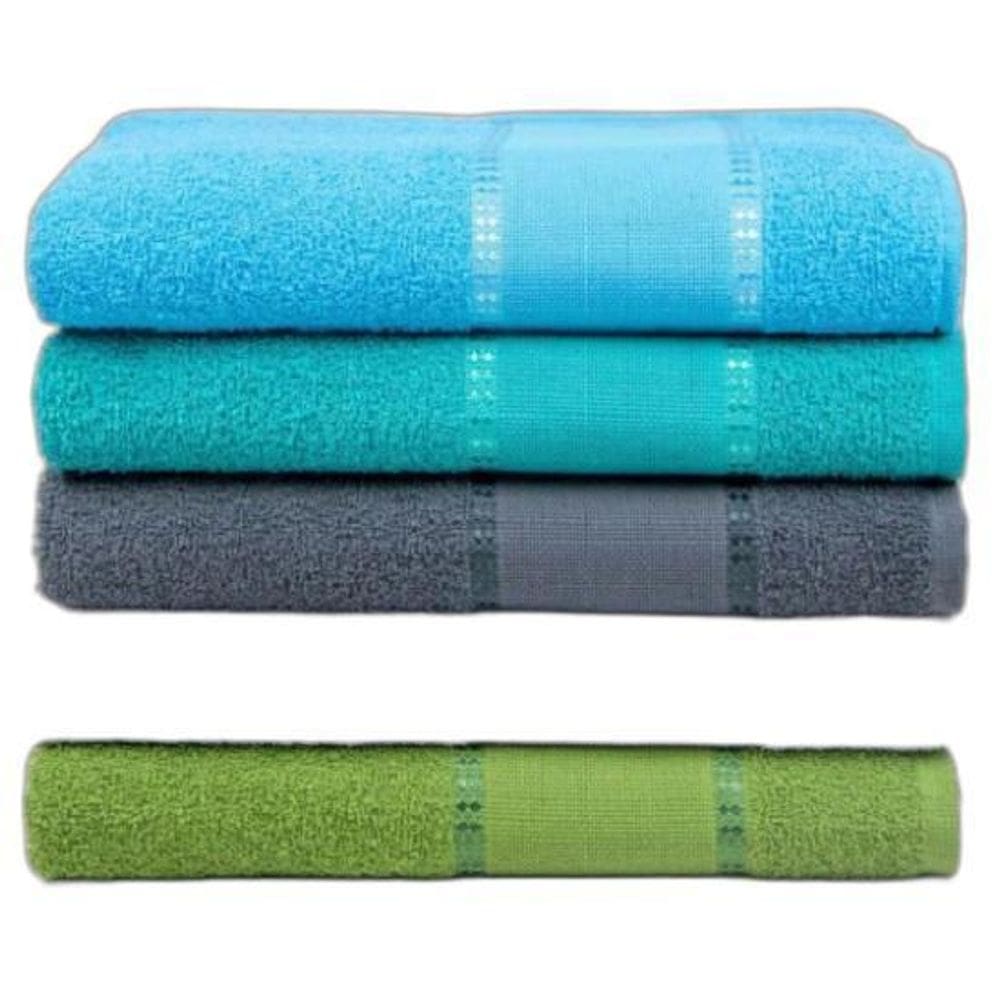 Kit 5 Toalhas Banho Ponto Cruz Artesanato 68X130 Masculino