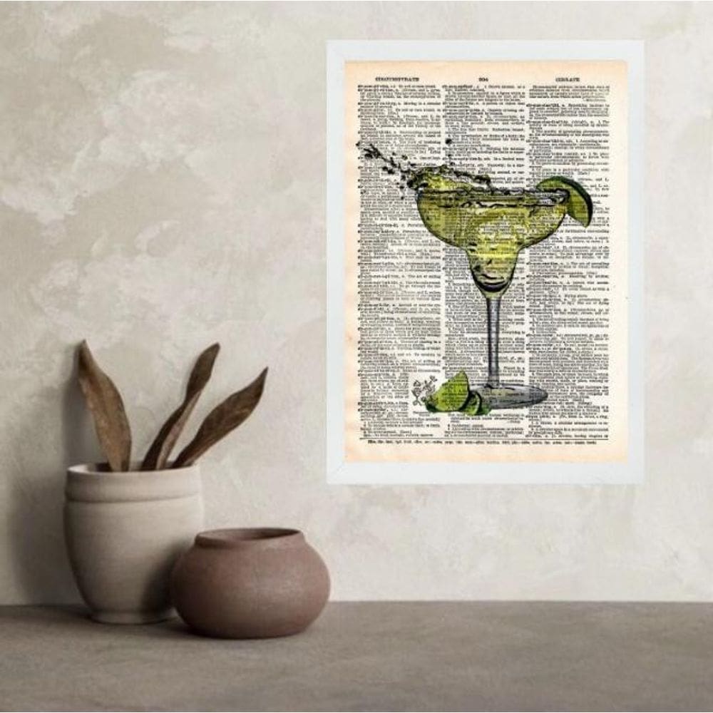 Quadro Vintage Coquetel Marguerita 24X18Cm