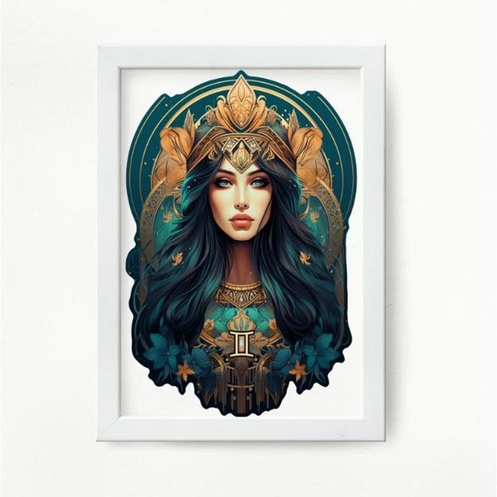 Quadro Decorativo Gêmeos 33x24cm - Moldura Preta