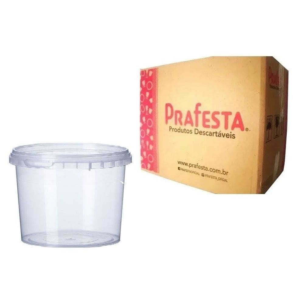 Pote Plástico Redondo Com Lacre 250Ml C/300