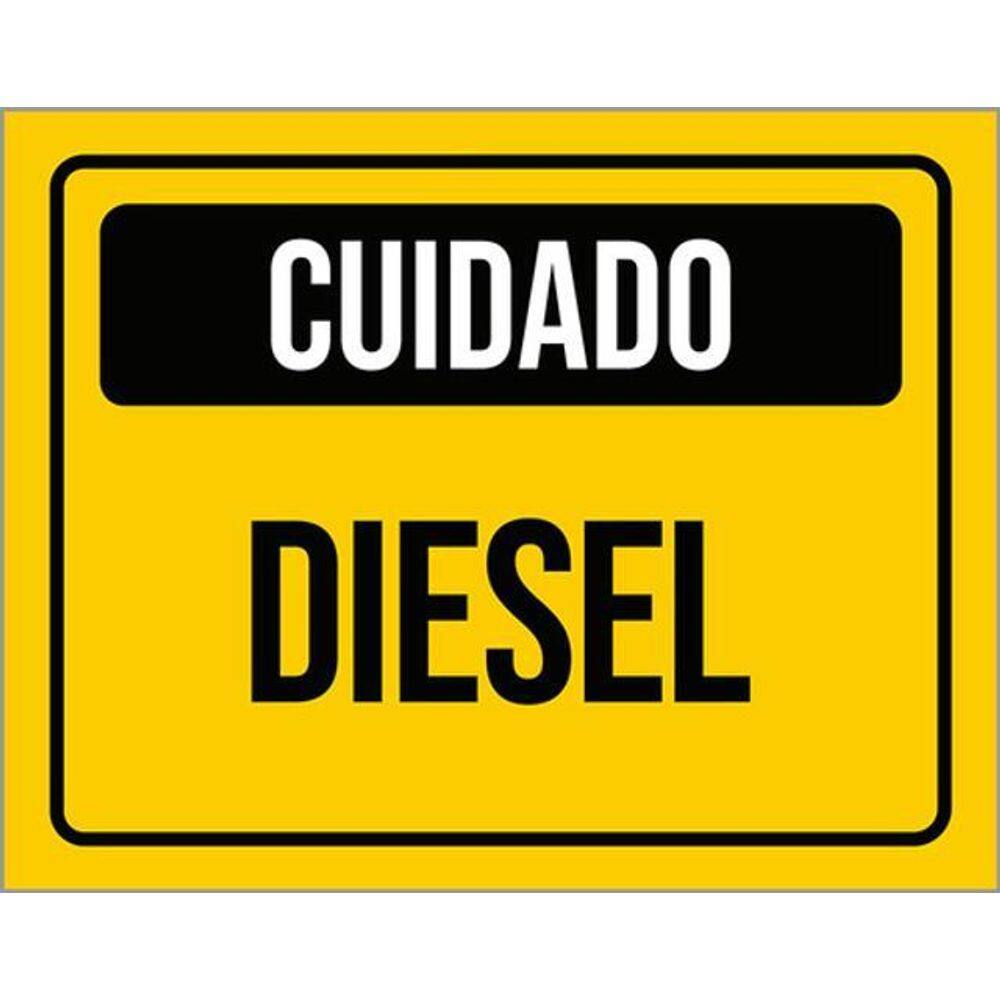 Kit 3 Placas Sinalização - Cuidado Diesel