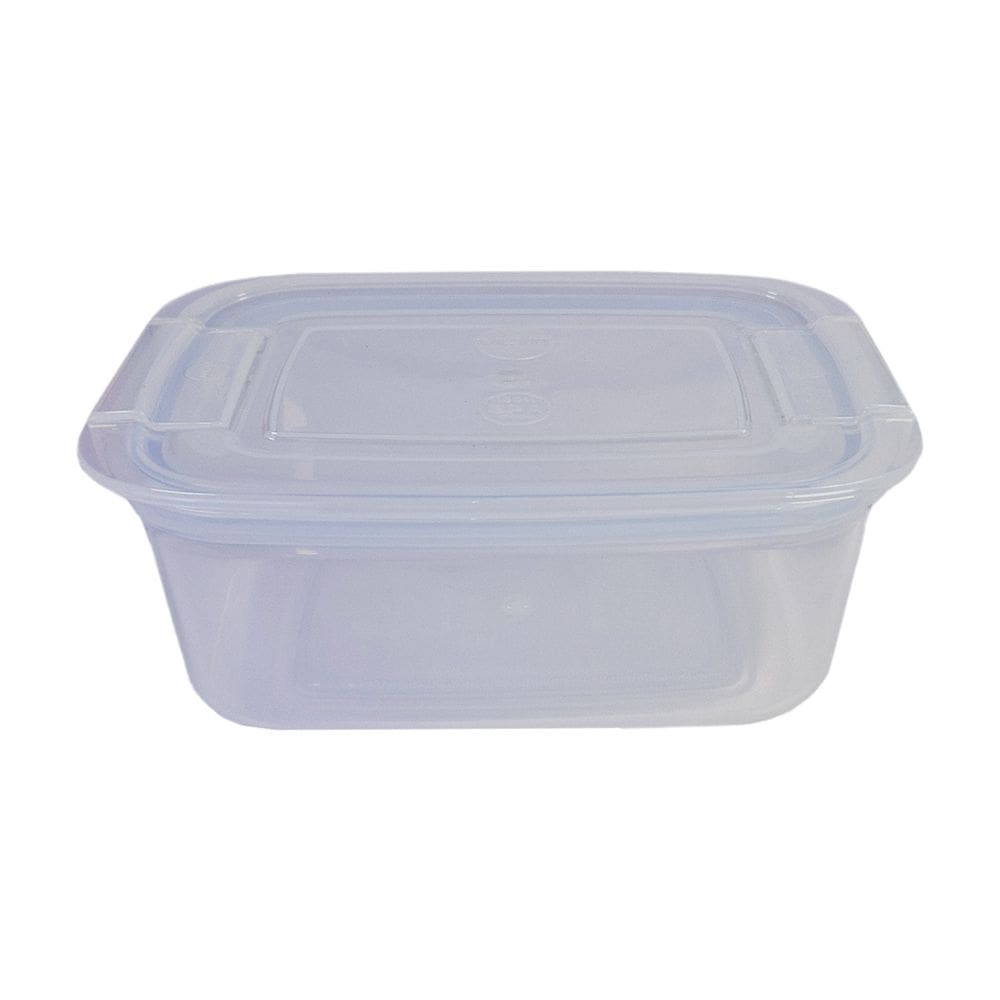 Pote Plástico Com Tampa Hermético Marmita Retangular 2 Litros