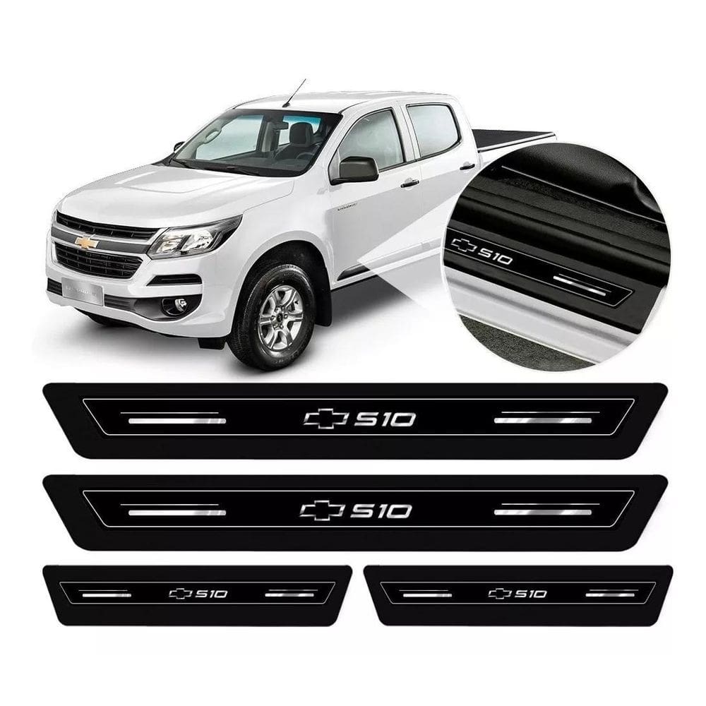 Soleira De Porta S10 Preto Platinum 8 Peças