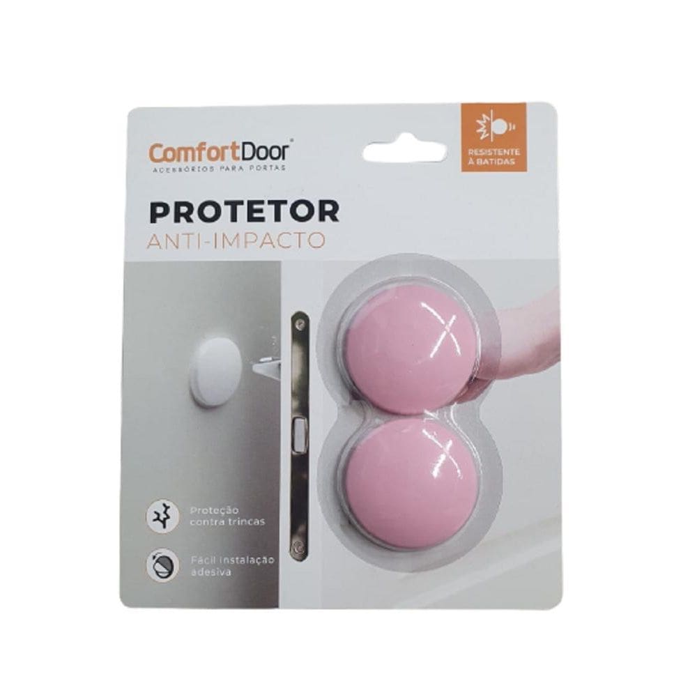 Protetor Adesivo Porta Maçaneta Parede Anti-Impacto Rosa