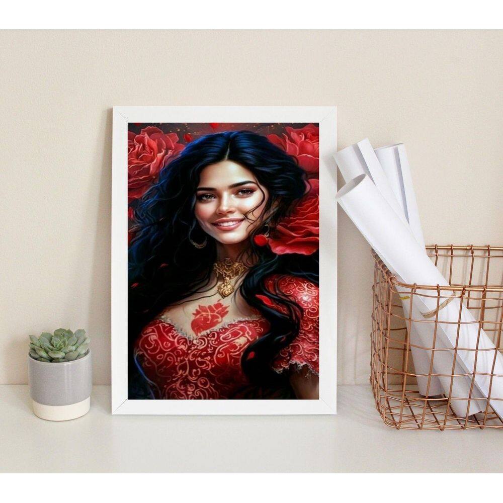 Quadro Pomba Gira Menina Do Cabaré 45X34Cm - Com Vidro