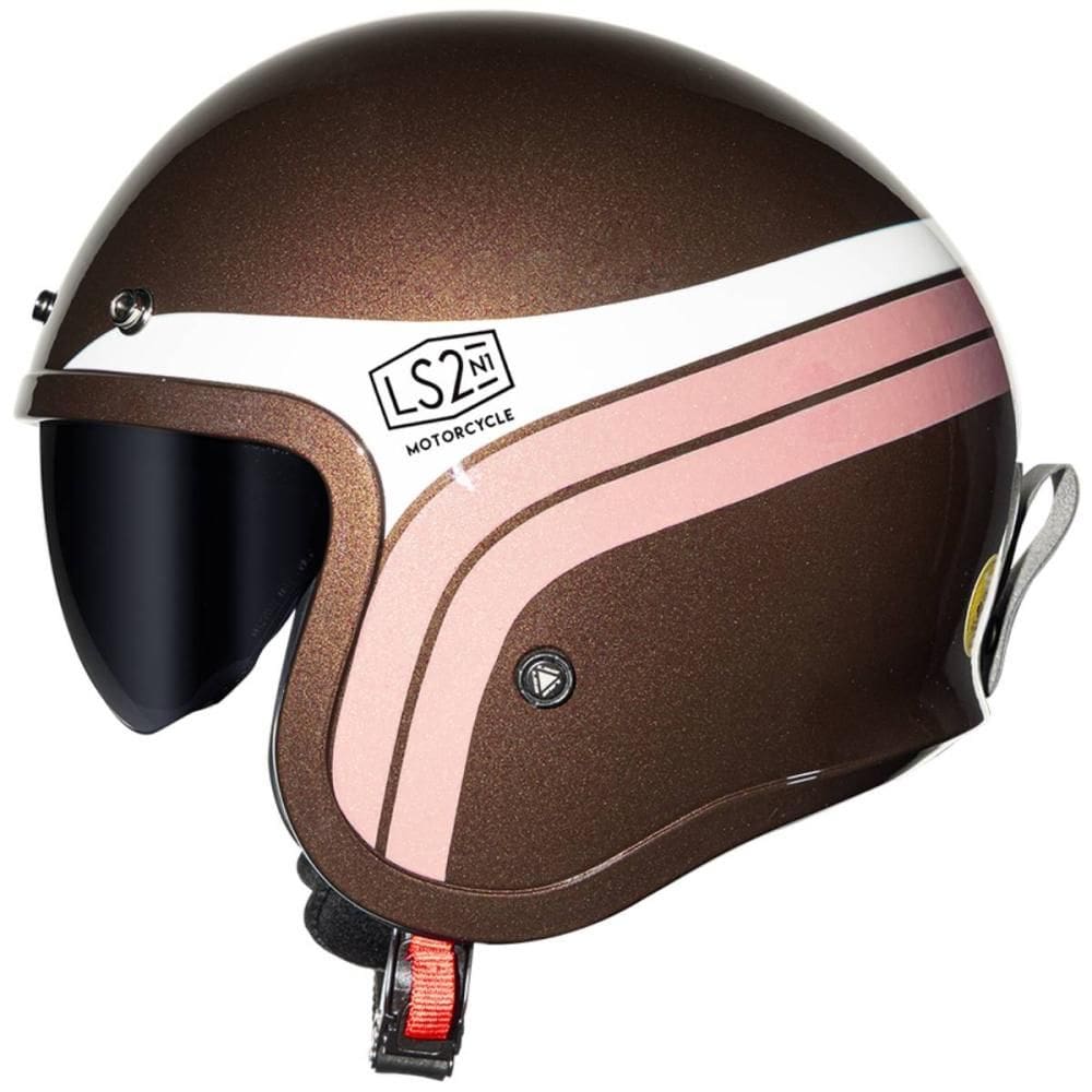 Capacete LS2 Aberto OF599 Sunrise Marrom/Branco