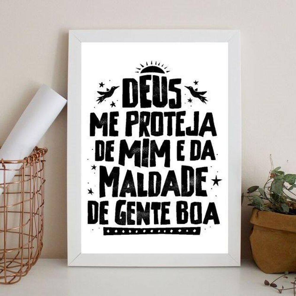 Quadro Deus Me Proteja De Mim 33X24Cm