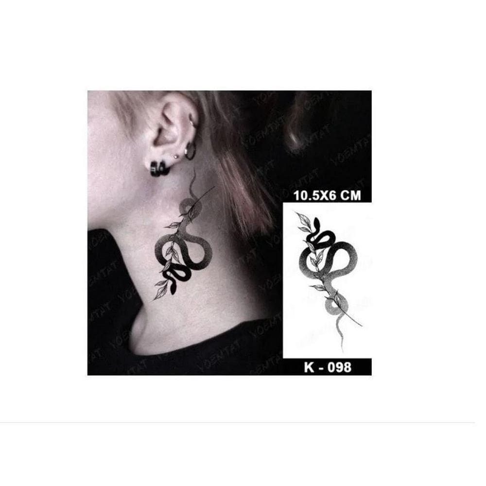 Tatuagem Temporária Delicada Cartela Serpente Cobra