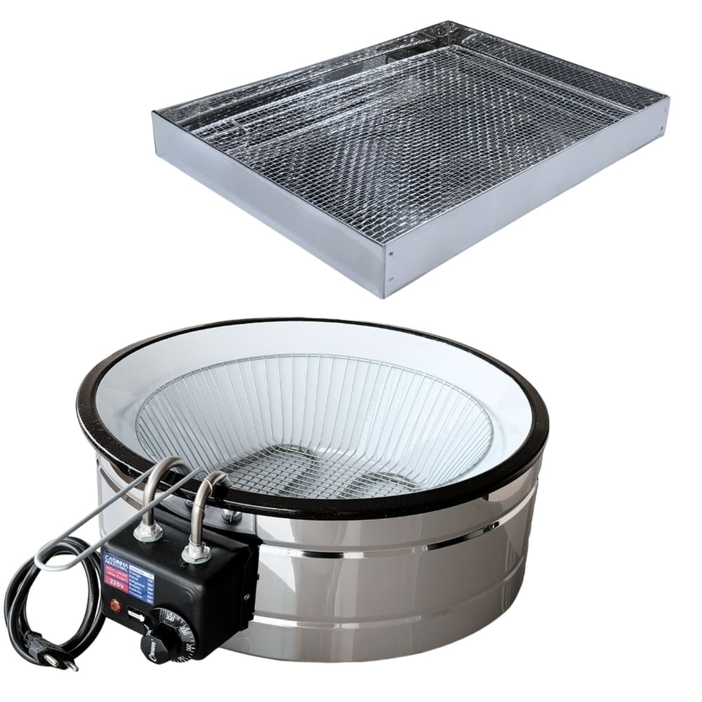 Fritadeira Elétrica Industrial Tacho 10L Esmaltado Com Escorredor G 220V