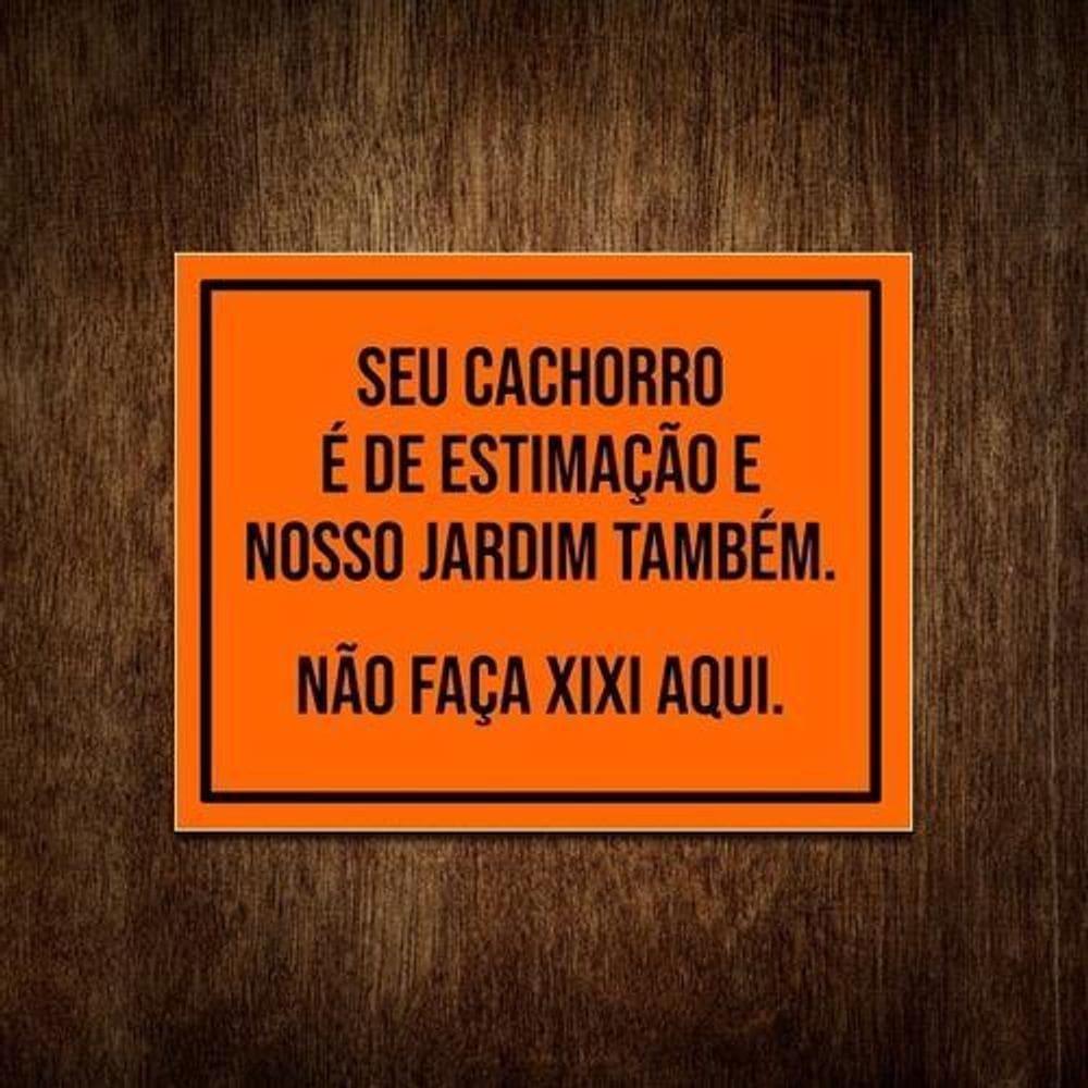 Placa Cachorro De Estimação Nosso Jardim Não Faça Xixi 36X46