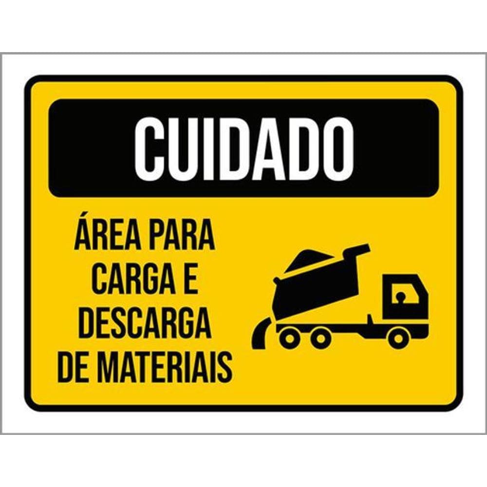 Kit 3 Placas De Sinalização - Área Carga Descarga Caminhões