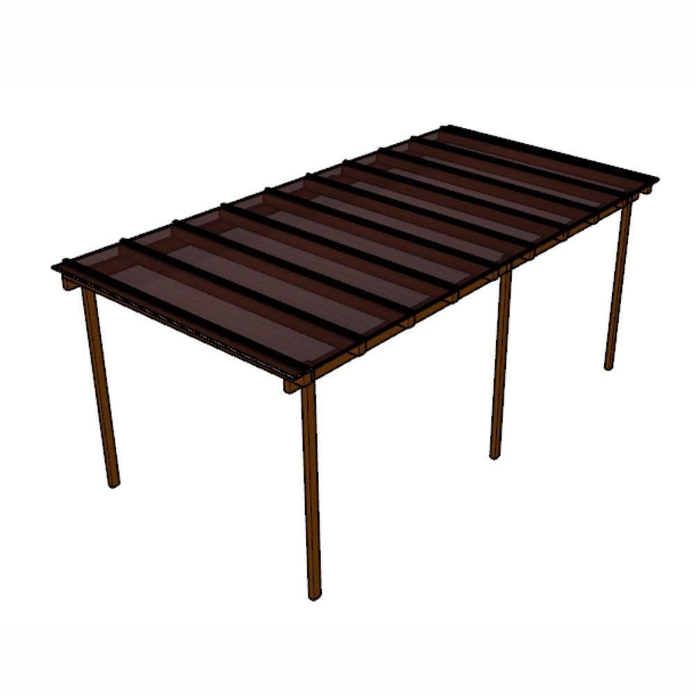 Kit Policarbonato Bronze 10mm 6,00m X 6,00m - Perfis Naturais Bronze: 35% De Transmissão De Luz