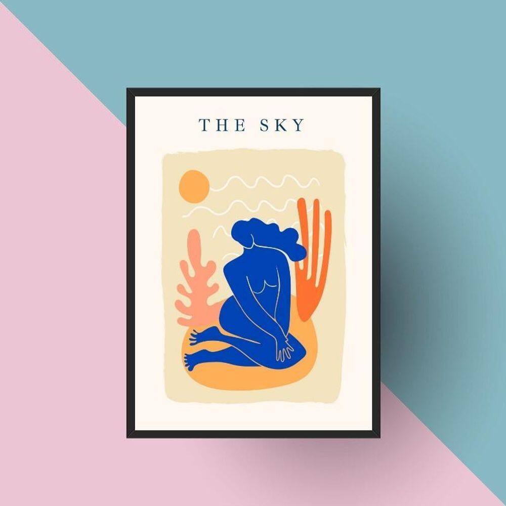 Quadro Arte Matisse - The Sky 24X18Cm - Com Vidro