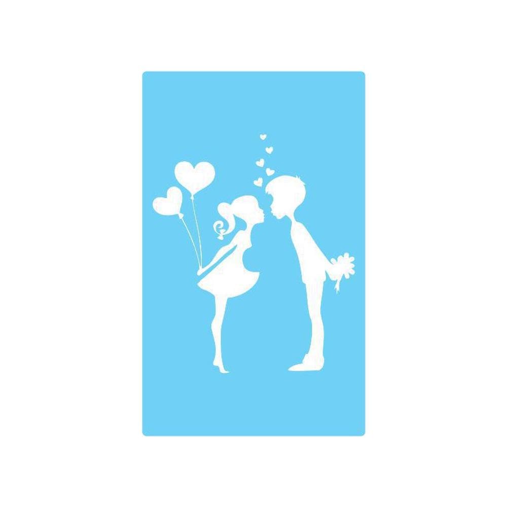 Stencil De Parede Tamako Casal - 55 X 90Cm - Ref 524