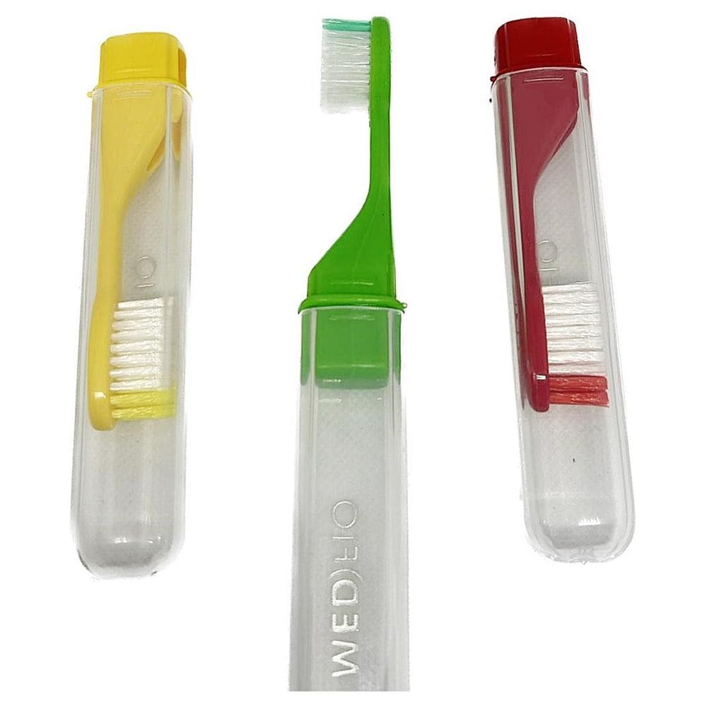 Kit 10 Escova Dental Adulto Macia Cabo Acoplável Para Viagem