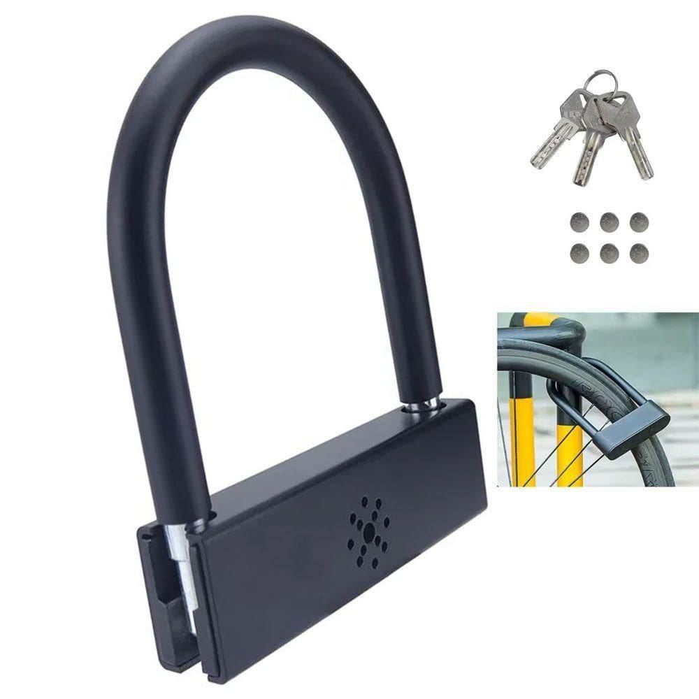 Cadeado Trava De Moto Bike Com Alarme Anti Furto Motocicleta Bicicleta Portao Som Alto Potente Proteçao Segurança