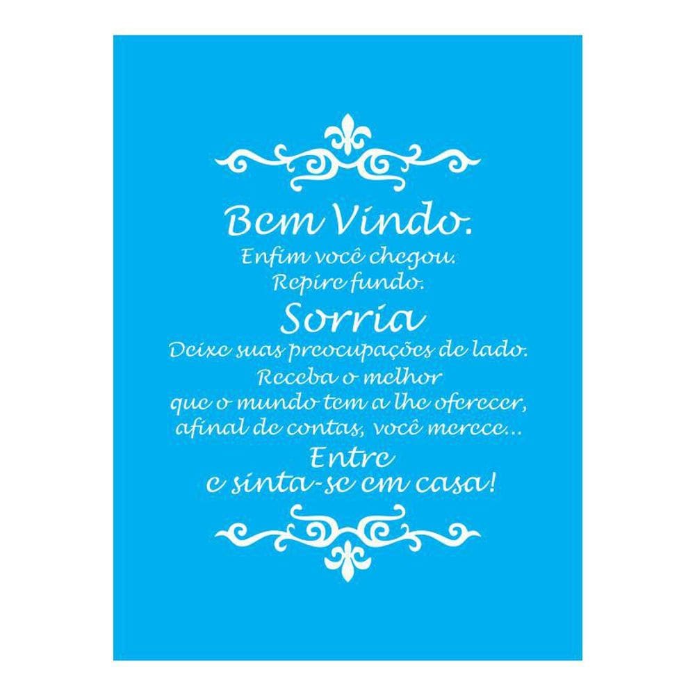 Stencil Tamako Bem Vindo - 15X20Cm - Ref A2627