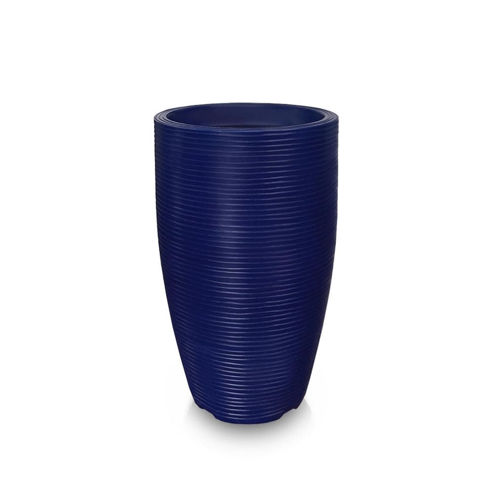 Vaso De Planta 60X38 Redondo Decorativo De Polietileno Azul
