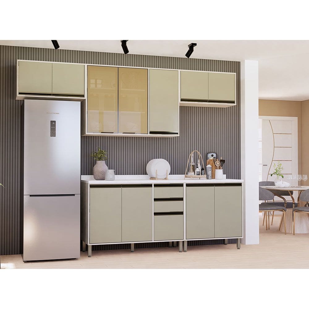 Cozinha Modulada Compacta 5 Pecas com Tampo Linea Luciane Moveis