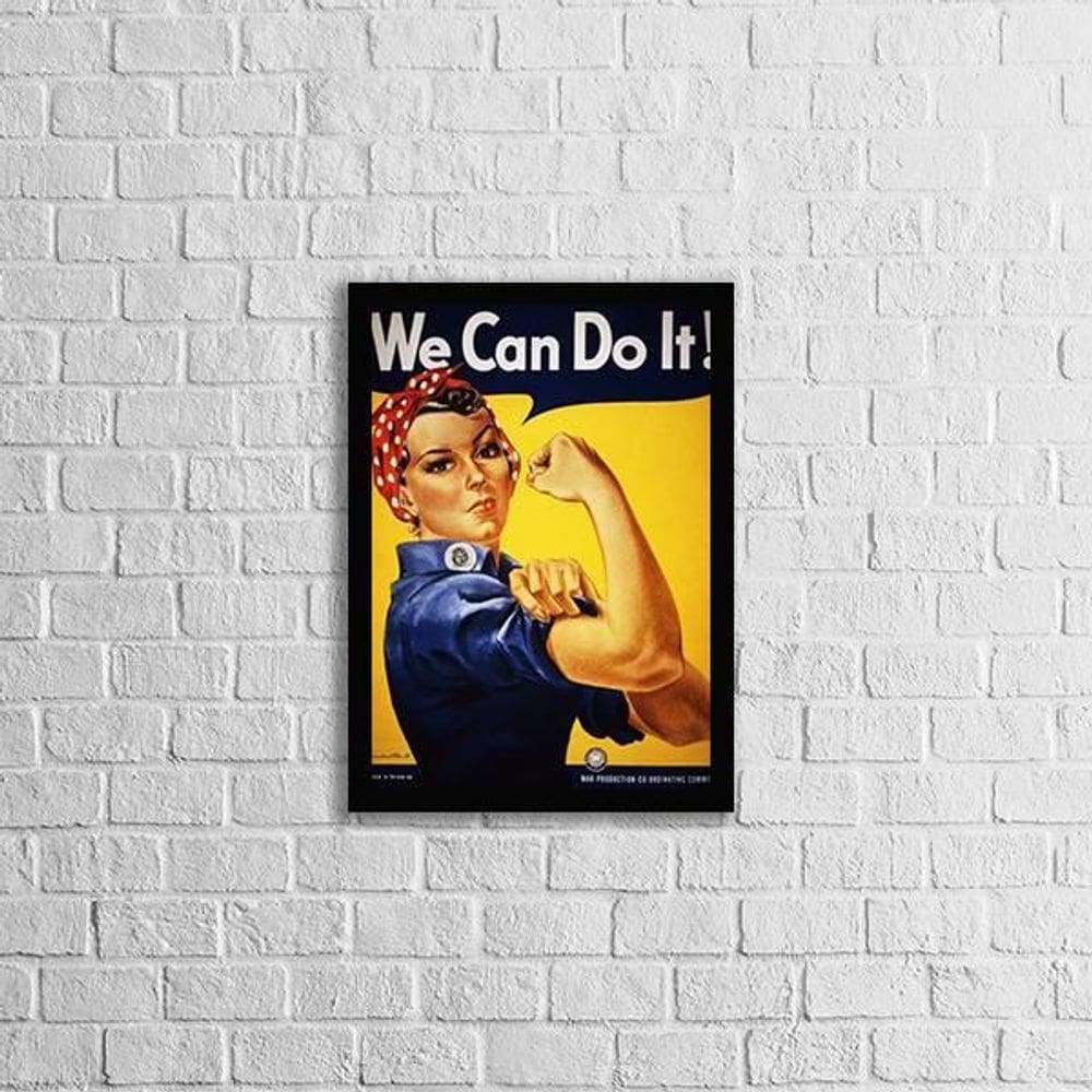 Quadro We Can Do It 33X24Cm - Com Vidro Moldura Preta